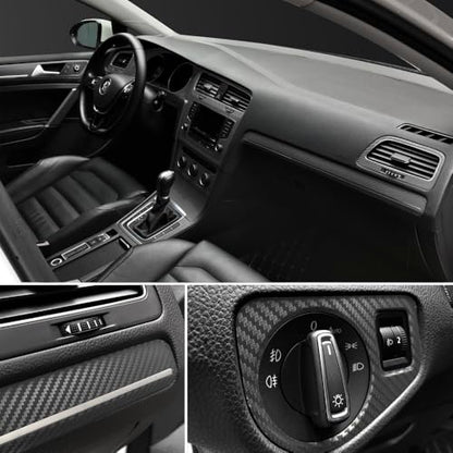 LZLRUN 3D Black Carbon Fiber Car Vinyl Wrap Self-Adhesive Film 4ft x 5ft - color: Black, size: 4ft x 5ft