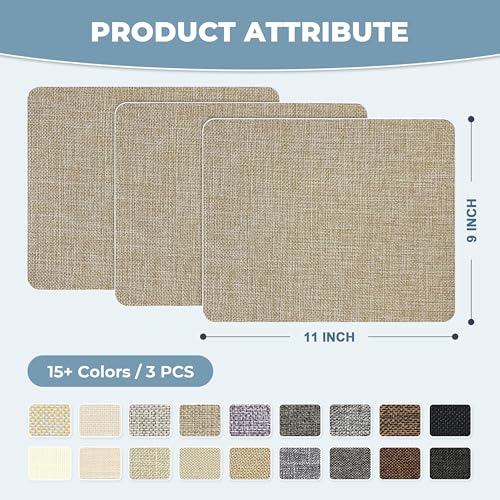 BESEZX Linen Fabric Repair Patch Upholstery Patch 3 PCS 9 * 11 Inch - color: Light Grey, size: 9*11 inch