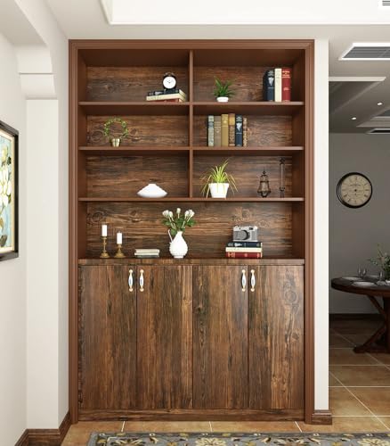 FunStick 15.8" x 240" Brown Wood Contact Paper Thick Birch Wood Wallpaper Peel and Stick Wood Grain Contact Paper Self Adhesive Removable Wood Wall Paper Roll for Countertops Cabinets Furniture Desk - color: Brown, size: 15.8" x 240"