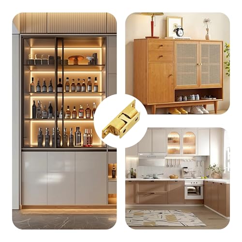 4PCS 35mm Double Ball Cabinet Catches, Bronze Roller Door Latch for Kitchen Cupboard Furniture Closet Quiet Close Design - size: 35 mm