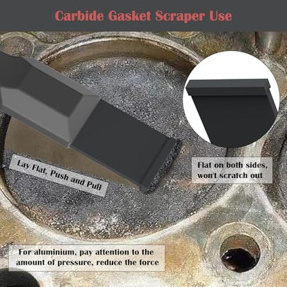 Carbide Scraper, Super Carbide Gasket Scraper for Metal and Automotive, 1-1/4 Inch and 5/8 Inch Carbide Scraper Set (Grey 2-Piece) - color: Grey