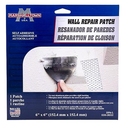 MARSHALLTOWN Wall Repair Patch Kit, 6 x 6 Inch, Drywall Patch