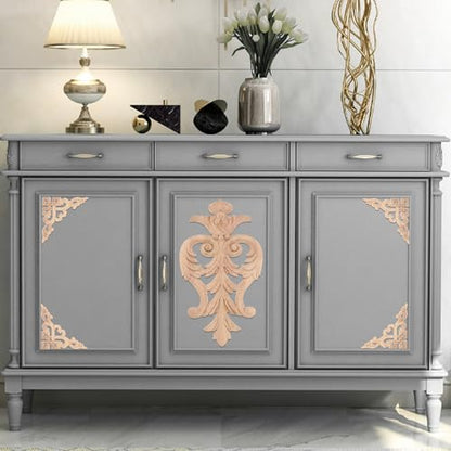 5Pcs Wood Appliques Onlays Classic Decorative Furniture Appliques Set E - color: Set E