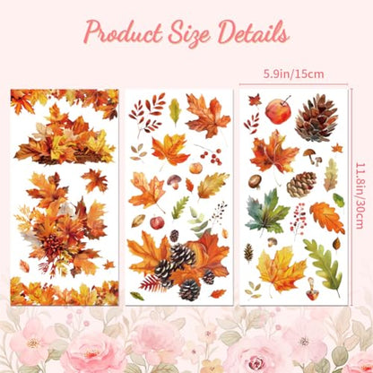 Peacoblue Autumn Leaves Rub On Transfers for Furniture Craft 6"x12" - style: Autumn Leaves