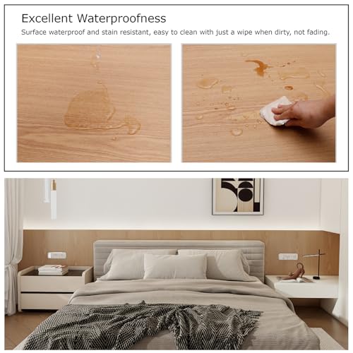 Wood Grain Contact Paper Peel and Stick Wallpaper Self Adhesive Wall Paper for Furniture Countertop Drawer Shelf Liner Cabinet Waterproof Easy to Clean 23.6" X 78.7" - color: Teak, size: 23.6"W x 78.7"L