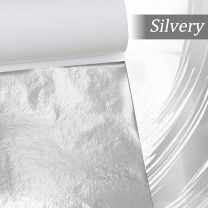 Silver Leaf Foil, Silver Leaf Sheets, 200 PCS Silver-Foil Paper