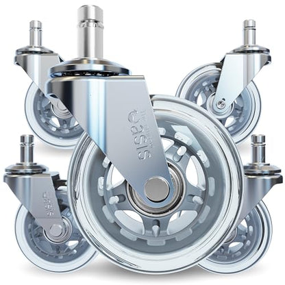 The Office Oasis Original Office Chair Wheels (As Seen On PBS), Silver - color: Silver