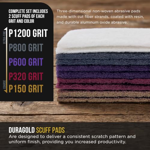 Dura-Gold Premium 6" x 9" 10 Scuff Pad Variety Pack, 2 Each Maroon, Gray, - color: Assorted