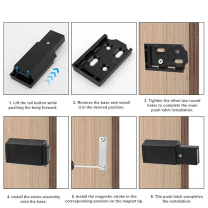 3 Pack Magnetic Push to Open Door Latch Heavy Duty, Hidden Cabinet Touch Latch Strong Double Magnet Push Open Spring Catch for Cabinets Drawers Wardrobes Home Kitchen Office Use