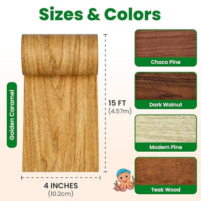 ECOHomes Wood Grain Repair Tape (Golden Caramel, 4 Inch x 15 Feet) - color: Golden Caramel, size: 4 Inch By 15 Ft