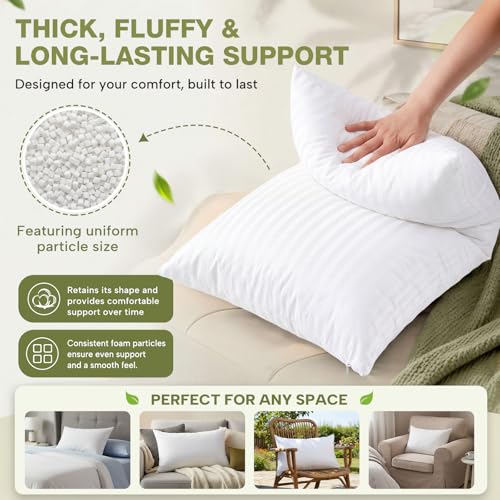 Leinuosen 3 Pcs 17x27 Shredded Memory Foam Couch Back Cushion Replacement - size: 17 x 27 Inch