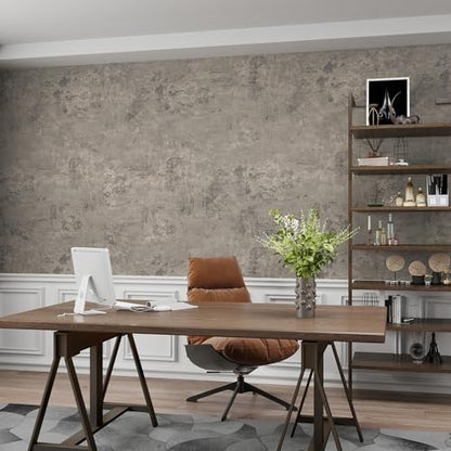 3yecao Grey Concrete Vinyl Wallpaper Peel and Stick Concrete Contact Paper - size: 48" x 79"