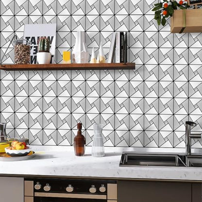 Vamos Tile Silver Mixed Glass Peel and Stick Backsplash Tile - color: ‎Silver