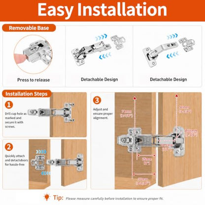 TamBee Complete Lazy Susan Hinge Kit, 2 Pair 175 & 135 Degree Hinge - size: 135° + 175°Full Overlay