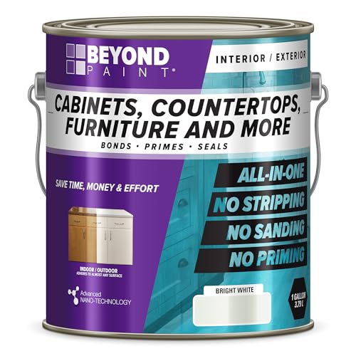 Beyond Paint Furniture, Cabinets and More All-in-one Refinishing Paint Gallon, No Stripping, Sanding or Priming Needed, Bright White, 3.79 Litre (BP24) - color: Bright White