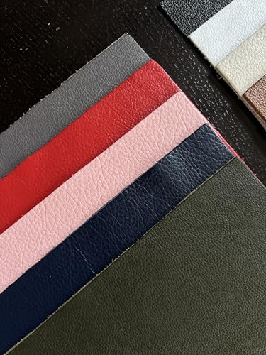 Natural Grain Cow Leathers: 12'' x 12'' Pre-Cut Leather Pieces (Navy, 5 Pieces) - color: Navy, size: 5 Pieces