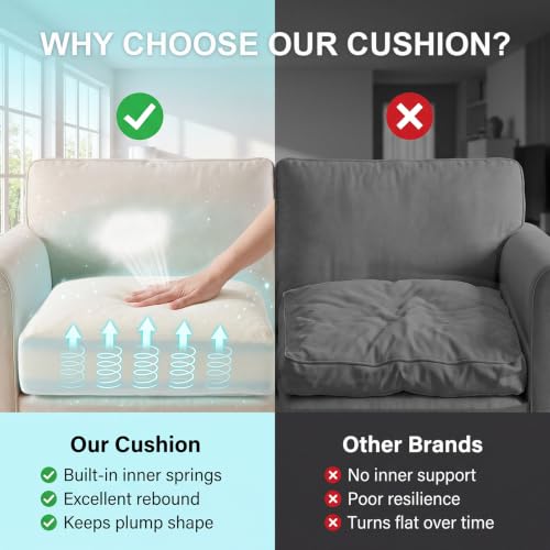 6" Sofa Cushion Insert, 4-Layer Memory Foam Couch Replacement Pad - color: White, size: 24" x 24" x 6"