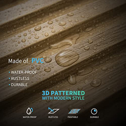 Art3d 3D Fluted Textured Slat Wall Panels, 19.7 x 19.7 in, 12-Pack, Walnut - color: Square - Walnut, size: 19.7 x 19.7in.