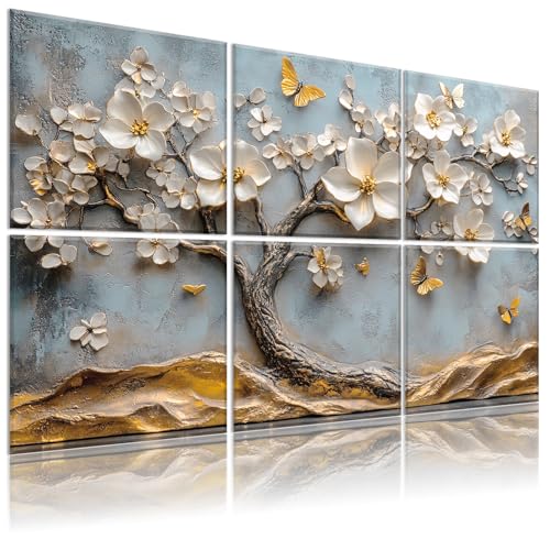 Decorative Acoustic Panels 6 Pack, 72"x48" - Golden Bloom Print - color: Golden Bloom, size: 72 X 48 Inches