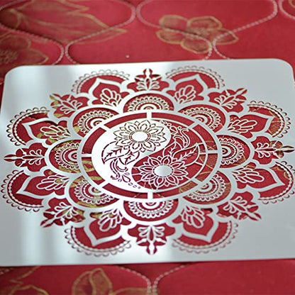 Mandala Stencil 12x12 Inch, Reusable Stencil for Painting Crafts - style: FLA