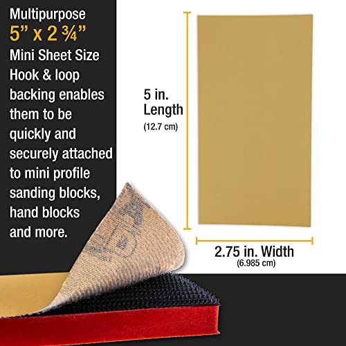 Dura-Gold Premium 5" x 2.75" Gold Sandpaper Sheets, 220 Grit (Box of 40) - style: 220 Grit