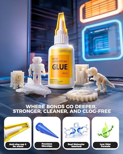 Craft Glue, 40ml Clear Super Glue for Wood, Plastic, Metal, Ceramic, Leather & Paper, Fast Drying Multi-Purpose Repair Art Adhesive for DIY, Model, Scrapbooking, Jewelry with 6 Precision Tips