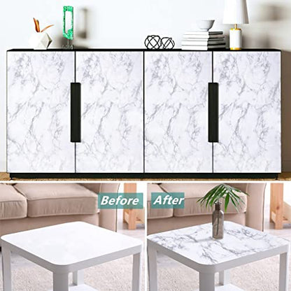 Arthome White Marble Peel and Stick Wallpaper Removable for Countertop - color: White Marble, size: 11.8" x 100"