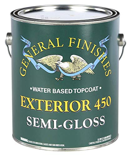 General Finishes Exterior 450 Water Based Topcoat, 1 Gallon, Semi-Gloss - color: Semi-Gloss, size: 1 Gallon