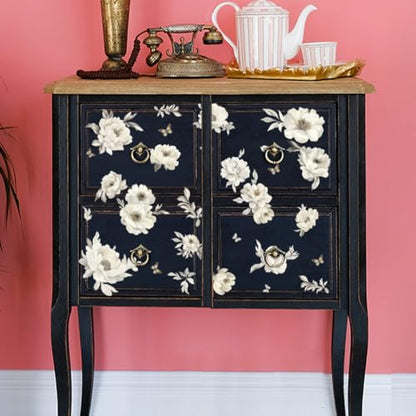 OLYCRAFT 3pcs/Set Ivory Flowers Rub on Transfers for Furniture and Crafts 6x12 inch White Flowers Furniture Decals Flower Theme Transfer Stickers Rub on Decals for Wood Furnitures Home Decor - style: Ivory Flower