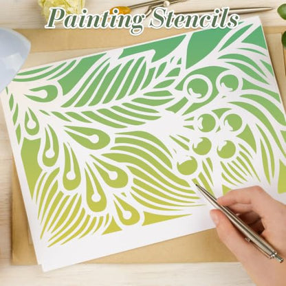 Texture Stencils for Crafts Reusable 12Pcs Stencils(12X8 Inch) - color: Texture 29