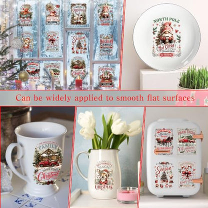 Christmas Rub on Transfers for Crafts, Slogan Iron on Furniture Decals - style: Christmas Slogan
