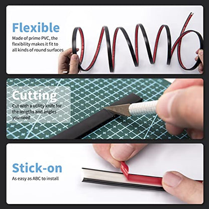 Art3d 10 ft Peel and Stick Flexible Molding Trim for Wall Tile Edge, Black - color: Black, size: 10 feet
