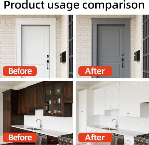 Wood Paint for Furniture, Durable Cabinet Countertop Paint Easy Application for DIY Projects, Wood, Metal, Home Decor and More(32OZ, White with Tools)