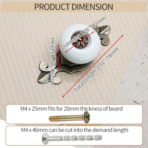 Ceramic Knobs, White Dresser Knobs, 10pcs - color: White, size: 10 Pieces