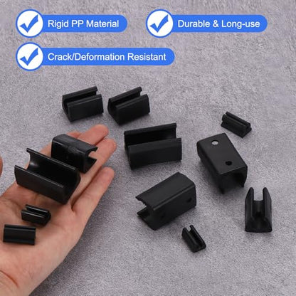 uxcell 16Pcs Chair Leg Caps, 0.39" Office Chair Floor Protectors with Nail, Plastic Glide Caps for Metal Chair Feet, Anti-Slip Furniture Pads for Hardwood Floors, Black - size: 0.39"