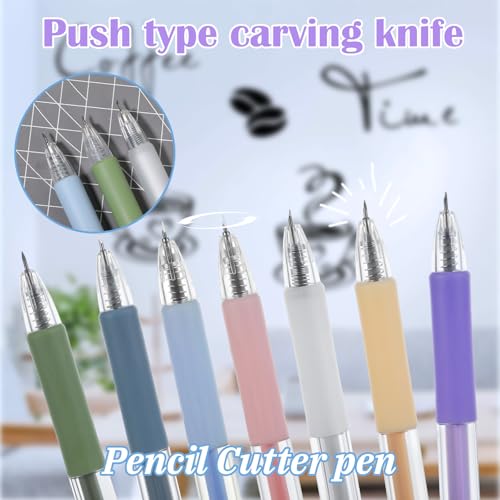 7Pcs Knife Pen Craft Cutting Tools, Retractable Utility Knife