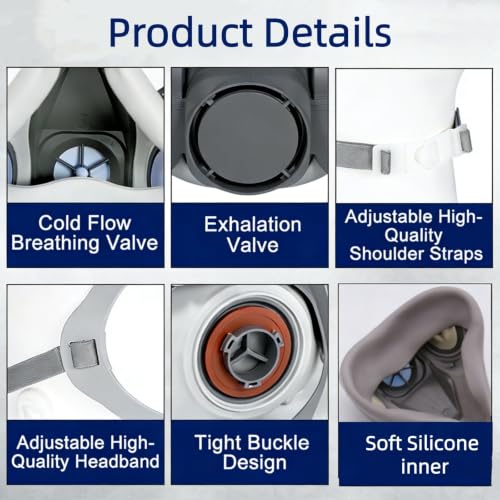 Reusable Paint Respirator Mask with Filters for Spraying Paint