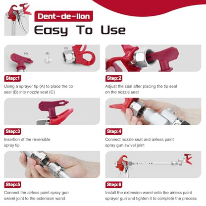 21Pcs Airless Paint Sprayer Gun Tip and Extension Pole Rod Set