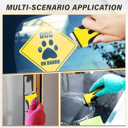 DIYSELF 2 Pack Scraper Tool, Quick-Change Razor Scraper with 10 Blades - color: Yellow
