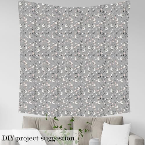 Feelyou Birds Fabric by The Yard Soft 2 Yard - color: Multi 19, size: 2 Yards