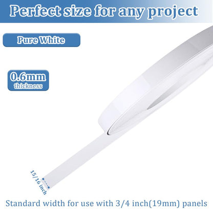 High Gloss White Edge Banding, 15/16 inch X 100 ft PVC Edge Banding Tape, 1mm Thick Non-Glued White Gloss Strip for Kitchen Cabinet Refacing, Closet Shelves & Plywood Edge - color: High Gloss White, size: 15/16 inch X 100 ft