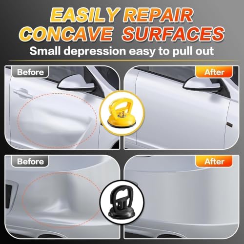 Car Dent Puller 3 Pack Dent Puller Powerful Car Dent Removal Kit Suction Cup Dent Puller for Car Dent Repair Dent Remover Tool for Car Body,Tiles Lifting,Objects(Black+Orange)