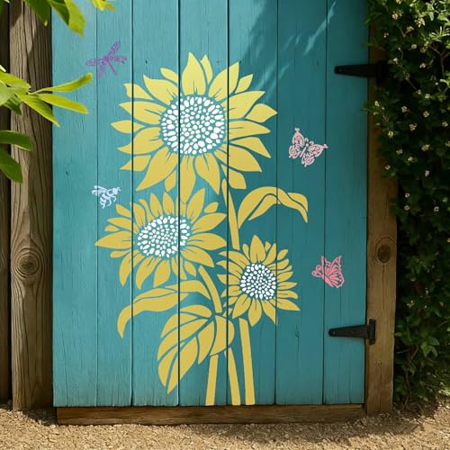 Large Flower Stencils for Painting Sunflower Stencils for Crafts Reusable - style: Daisy Sunflower