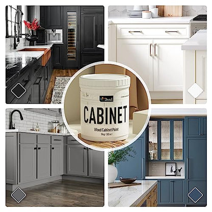 DWIL Cabinet Paint All Match - 32 OZ Black | Waterproof, No Sanding, Low Odor | Kitchen and Bathroom Cabinet Makeover Kit
