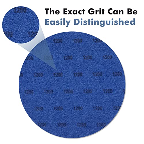 6 Inch 25 PCS 1200 Grit Sanding Disc Wet Dry Sandpaper Hook Loop Sand Paper - style: Grit 1200
