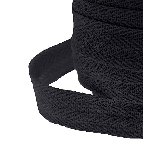 Abbaoww 50 Yards Cotton Twill Tape Ribbon 1 Inch for Sewing, Black - color: Black, size: 1 Inch