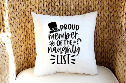 JAJADO Silk Screen Christmas Quotes Reusable Self-Adhesive Stencil - Proud Member of The Naughty List - DIY Christmas Shirt, Wood Sign, Winter Holiday Xmas Gifts Idea - color: Naughtyt List
