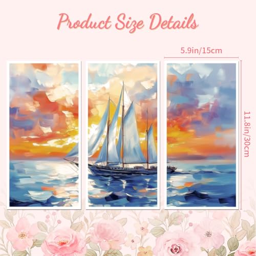Peacoblue Sailing Boats on Sea Rub On Transfers for Furniture Craft 6"x12" - style: Sailing Boats on the Sea