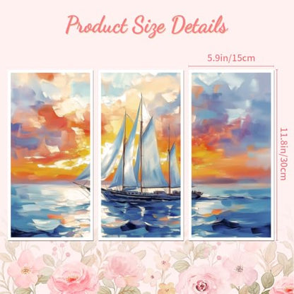 Peacoblue Sailing Boats on Sea Rub On Transfers for Furniture Craft 6"x12" - style: Sailing Boats on the Sea