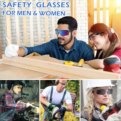 OXG 6 Pack Safety Glasses, Scratch Resistant Wraparound Lenses ANSI Z87.1 Protective Eyewear for Unisex - color: Yellow